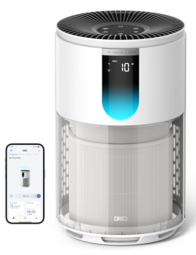 DREO DREO Smart Air Purifier for Home, Up to 1176 ft², HEPA Sleep Mode, Air Cleaner for Large Rooms & Bedrooms, Wi-Fi/Voice/Alexa, Pets, Smoke, Dust, Pollen & Odors, PM2.5 Monitor, DR-HAP009S (Dr