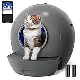 ELS PET Automatic Cat Litter Box Self Cleaning for Multi Cats, APP Control Smart Litter, White