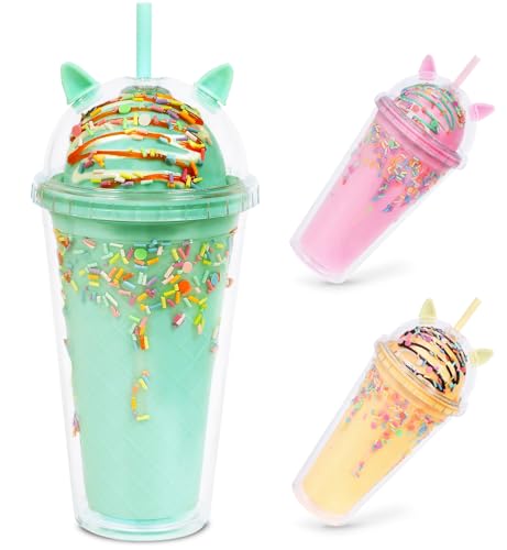 タンブラー 蓋付き ストロー 500ml 大容量 こぼれない 洗いやすい かわいい カラフル マイボトル ストロー付き プラスチック コップ (ミントグリーン)