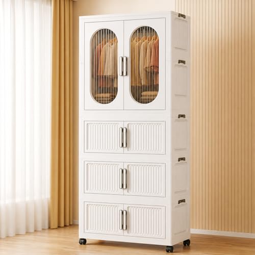 Image of StarAndDaisy Kids Wardrobe /Multifunctional Collapsible Plastic Wardrobe /Almirah for Baby /Kids- Storage Plastic Cabinet - Dustproof Organizer for Baby Clothes, Toys & Books