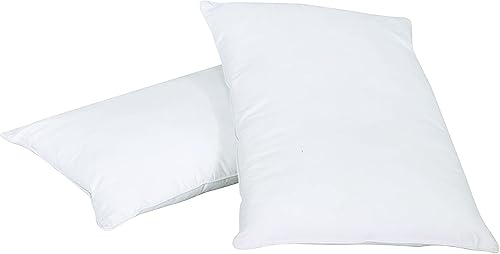Miniatura 12 de GOLD TEXTILES Almohadas blancas (paquete de 4) fundas de almohada de poliéster – Almohadas decorativas cuadradas ligeras para interiores – Almohadas