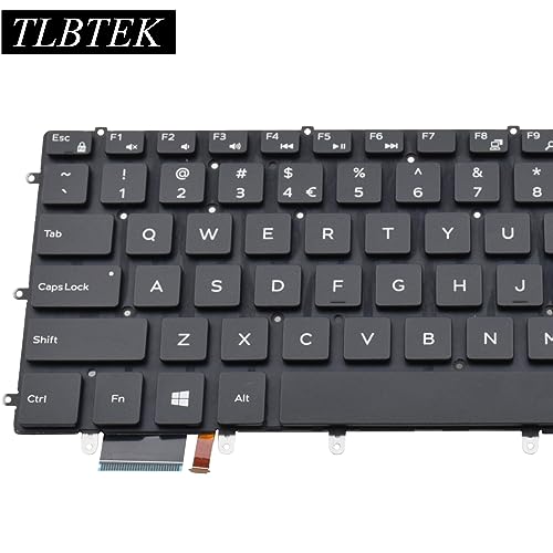 TLBTEK Backlight Laptop Keyboard Replacement Compatible with Dell XPS 15 7558 7568 7590 15-9000 9550 P56F 9560 9570 N7547 N7548,Inspiron 15 7558 7568 P55F Laptop
