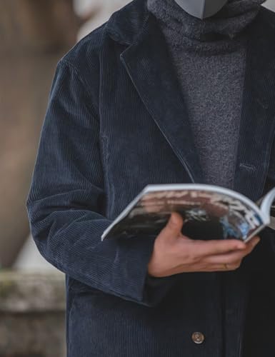 ONAXTDA Boys' Corduroy Striped Overcoat Vintage Peacoat with Pockets for Fall Spring Outerwear3