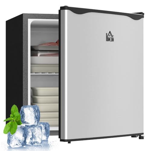 HOMCOM Mini Freezer Countertop Compact Upright Freezer 1.1 Cu.Ft Silver