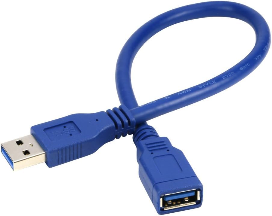 Image of RODMED USB Extension Cable 50 CM, USB 2.0 Type A Male to Female Extender Cord Adapter, Compatible with Printer, Keyboard, Mouse, Flash Drive, Hard Drive, Controller (Blue)