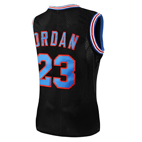 Tocament Mens 23# Space Movie Jersey Basketball Jersey S-3XL 90S Hip Hop Clothing for Party Black M
