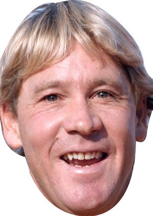 FoxyPrinting Steve Irwin Celebrity Face Party Face Fancy Dress