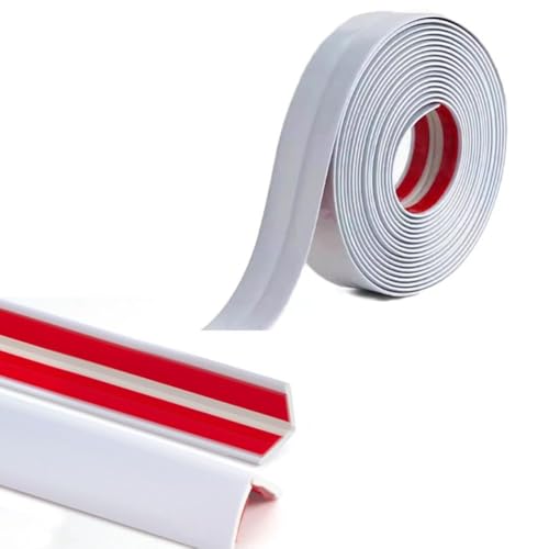 5M PVC Inside Outside Corner Trim Self-Adhesive Vinyl Moulding for Tile and Wall Furniture Edges Decoration,Peel and Stick External Exterior Corner Strip,3cm