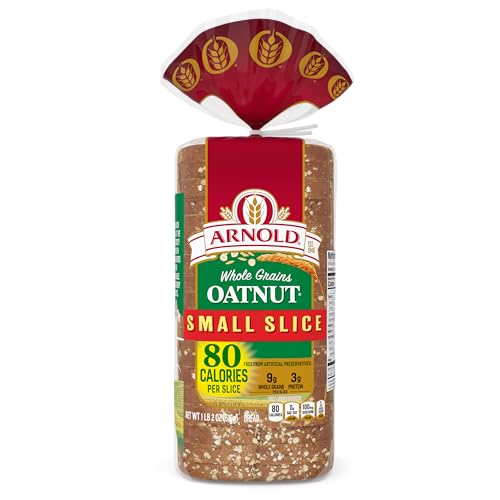 Arnold Whole Grains Small Slice Oatnut Bread, Bread Free From Artificial Colors, Flavors and Preservatives, 18 oz Loaf
