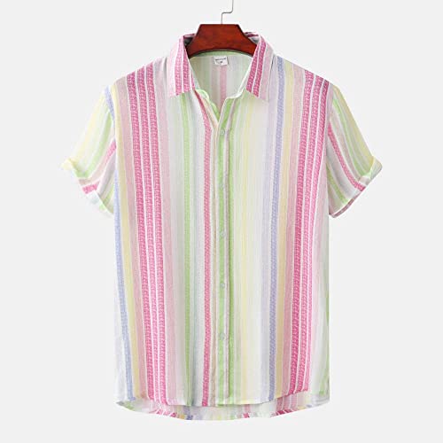 Chemise d'été pour hommes mode rose décontractée, t-shirt de fête à séchage rapide pour la plage