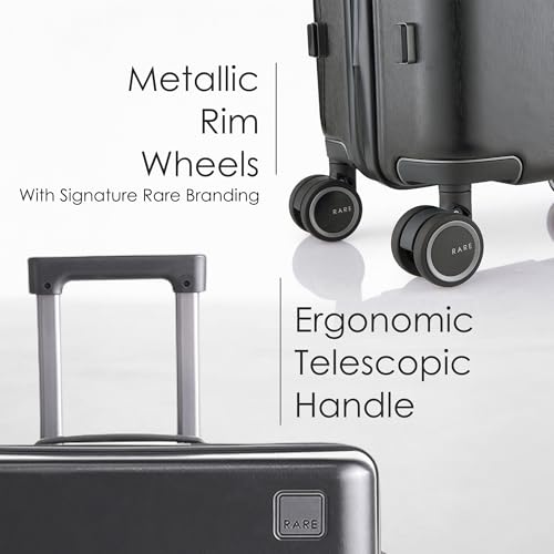 Image of Rare Tony Large Size Dark Grey Hard Trolley Bag Polycarbonate Antiscratch Travel Suitcase with 8 Silent Wheels and a Sturdy TSA Lock - Luggage for Men & Women