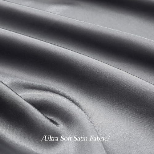 Image of RAGGLE Satin Silk Pillowcase for Hair and Skin Standard Size 18 inchX 28 inch with Soft Breathable Smooth Cooling Pillow Covers for Sleeping or Pillow Protector (2, Gray)