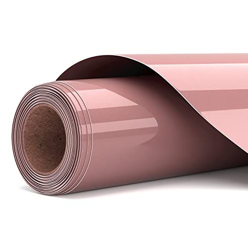 Vinilo Textil Termoadhesivo, Vinilo Textil Oro rosa 30.5 X 305CM HTV Rollo de Vinilo Transferencia de Calor,Vinilo Textil Para DIY camisetas, sombreros y otros tejidos,Fácil de cortar y desherbar