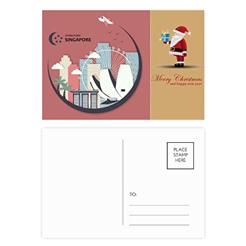 Cartes postales motif drapeau de Singapour en forme de lune lot de 20 pour cadeaux