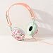 Ankit Pastel Peach Pink Floral Noise Isolating Headphones Apple Android Compatible Gifts For Her Over The Ear For Girls Headphones For Kids Earbuds For Running Gym Cool Travel Teens Bass