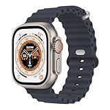Ctswx Ocean Band Compatible with Apple Watch Ultra 3 Band 49mm 45mm 44mm 42mm 46mm Women Men, Silicone Sport Bands Adjustable Strap With Buckle for Apple Watch Ultra 2/1 iWatch Series 11 10 9 8 7 6 5 4 3 2 1 SE Midnight