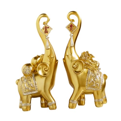 Ornement de table en résine RLKHXBS : statues d'éléphant bleu haut de gamme