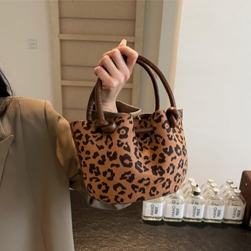 Suede leather women's handbag, women's retro leopard print suede leather handbag, shoulder bag, crossbody bag2