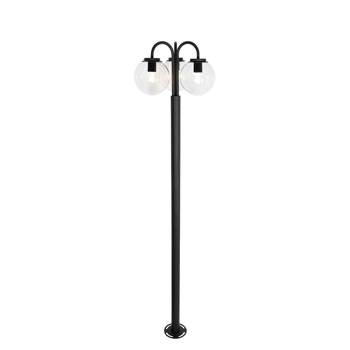 QAZQA sfera - Palo da giardino Moderno - 3 luce - L 58.5 cm - Nero - Moderno - Illuminazione esterna