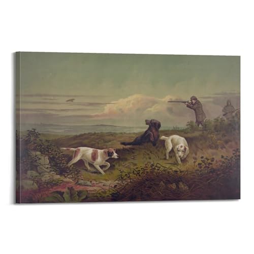 Décoration murale pour chambre sur le thème de la chasse toile 50x75cm