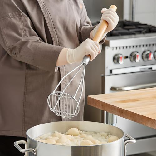 Ocs Parts 3MP0329 Pro Chef Series 24-Inch Round Potato Masher With Wood Handle | Heavy Duty Chrome Plated Food And Potato Masher thumb #1