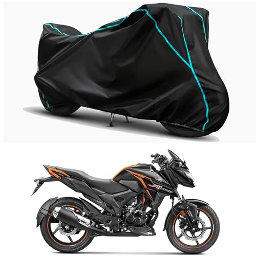 Image of Waterproof Bike Body Cover Compatible for | Honda X-Blade Disc | Taffeta Fabric, Sky Piping Design, Bottom Elastic Fit | Dustproof, Sun UV & Rain Protection for All Weather.