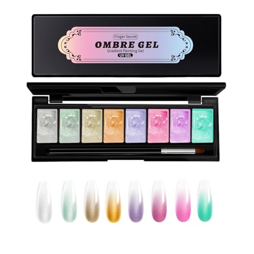 AOBOO 8 Color Glitter Gel Nail Polish Palette Spring Kit,Solid Cream Full Painting...
