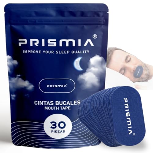 Prismia Pack de Tiras Bucales Hipoalergénicas. Mouth Tape for Sleeping. Cinta Bucal para Dormir con la Boca Cerrada. Myotape Boca Adulto. Mouth Strips. Parches Pegatina Boca Dormir. DARK BLUE.