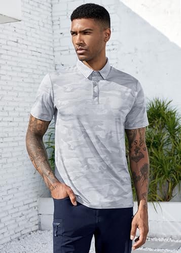 Derminpro Men’s Camo Golf Shirts Moisture Wicking Short/Long Sleeve Dry Fit Golf Polos2