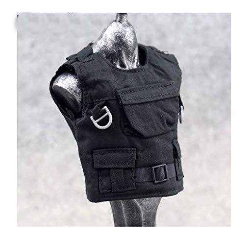 1/6 Scale Soldier Black Tactical Vest Bulletproof Jacket war Reporter Clothes for 12 Inches Soldier Action Figures - Thumbnail 3