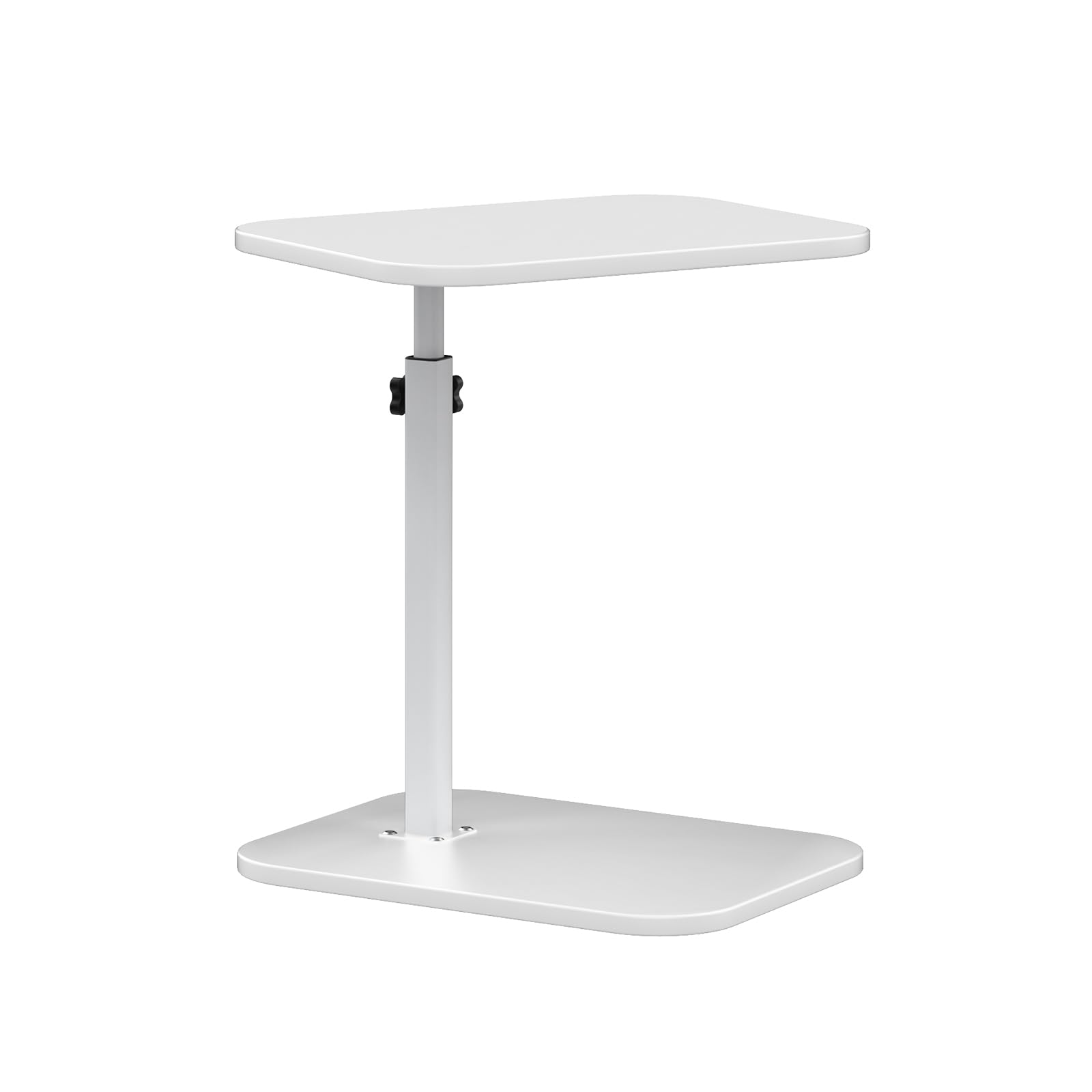 LANTUS Table de lit Mobile, Table d'appoint,Support PC pour Salon Bureau Chambre, Freins pour Stabilisation, Réglage Facile, 40 x 30 x 80 cm - Forme en C - Blanc
