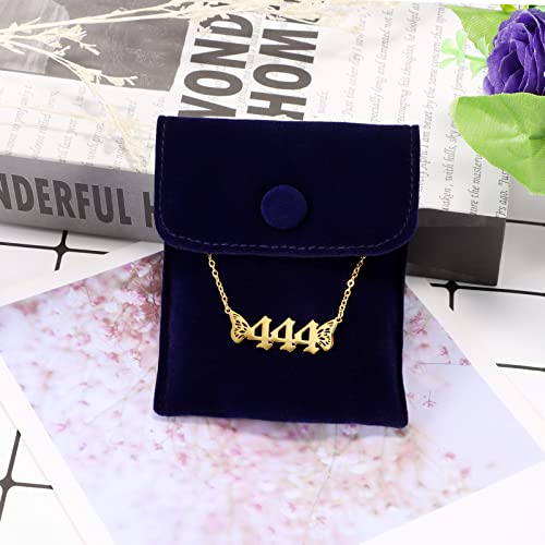 Angle Number Necklace For Women, 18K Gold Plated 111,222,333,444,555,666,777,888,999 Butterfly Wings Pendants Choker Numerology Jewelry4