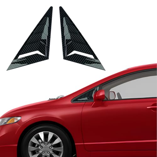 XYHGM for Honda Civic 8th Gen 2006 2007 2008 2009 2010 2011 Window Louvers Front Side Window Louvers Air Vent Scoop Shades Cover Blinds Trim Exterior Accessories 2PCS(Carbon Fiber)