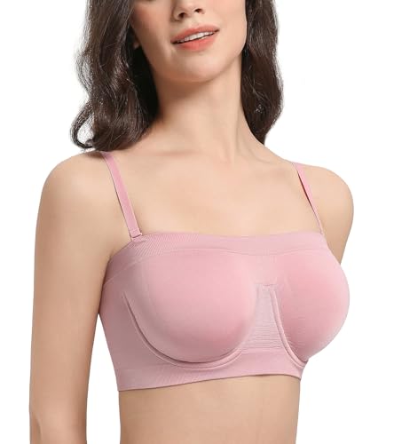Image of Lemorosy Women's Invisible Seamless Non-Padded Underwire Bandeau Multiway T-Shirt Bra