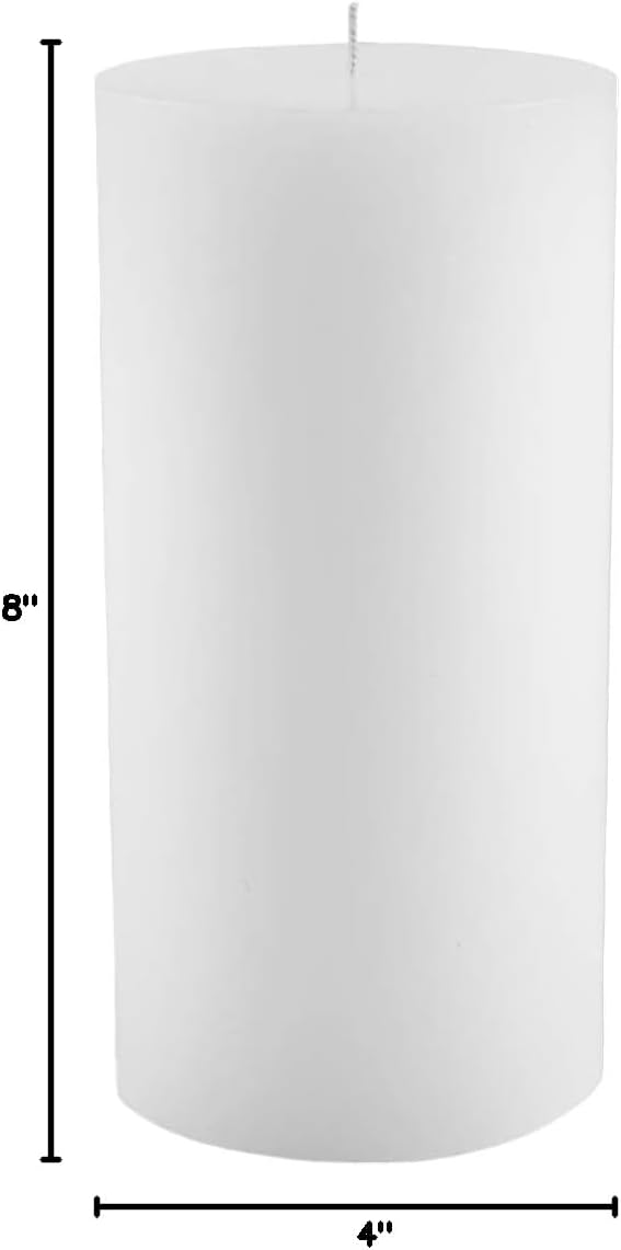 Mister Candle Non Scented Luxury 4 x 8 Pillar Candle, Hand Poured White Unscented Candle for Home Decor, Premium Paraffin Wax, Smokeless & Dripless, 160 Hour Burn Time - Image 7
