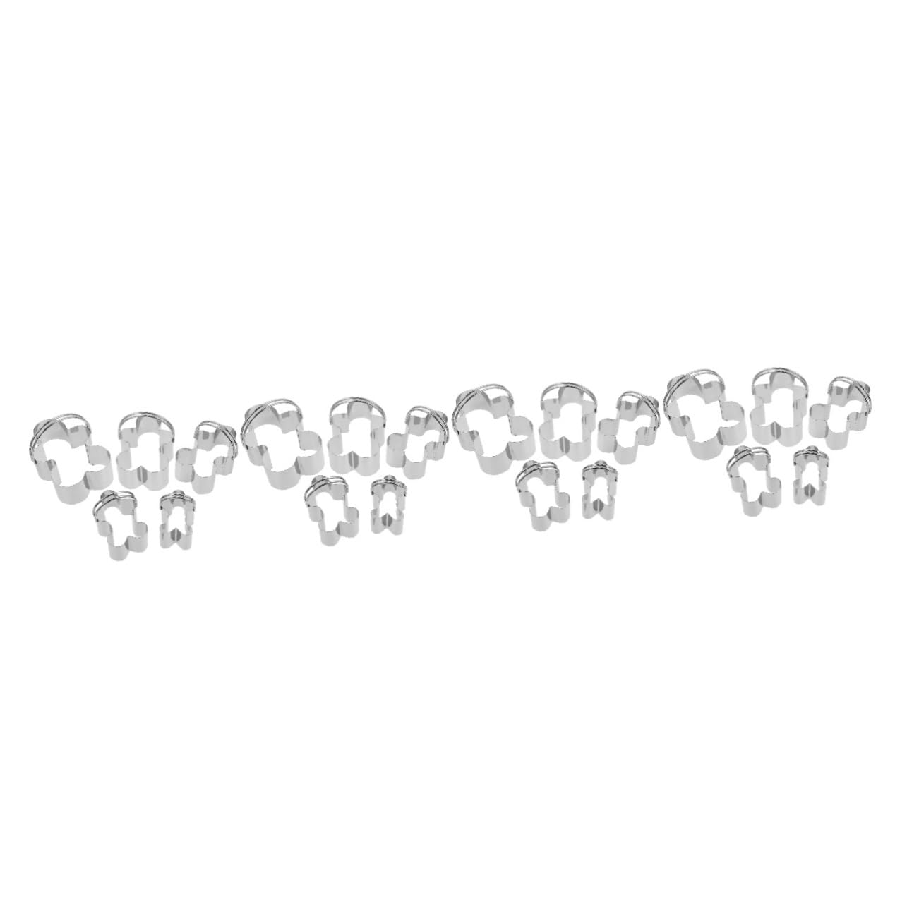 MAGICLULU 4 Ensembles Ensemble De 5 Anneaux De Mousse Mini Biscuit Cookie Emporte Piece Bonhomme D'épice Moule Gateau Formes D'emporte-pièces Beaux Outils De Cuisson Silver 5 Pièces * 4