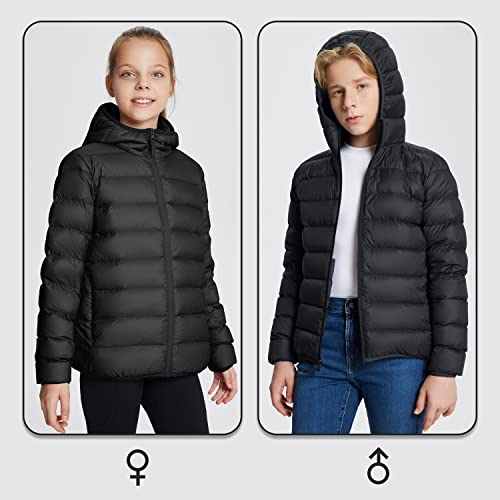 Baleaf Kids Puffer Down Jackets With Hood For Boys Girls Ultralight Packable Cold Winter Lightweight Outerwear Black M #TOP3