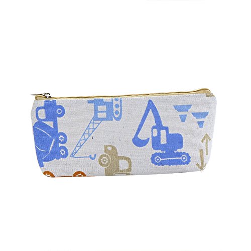 Preisvergleich Produktbild Scrox 1x Multi-Muster Federmappe Leinwand Federtasche Große Kapazität Schreibwaren Tasche Kosmetiktasche für Studenten Oder Büro Bagger 19.5cm * 8.5cm * 3.5cm