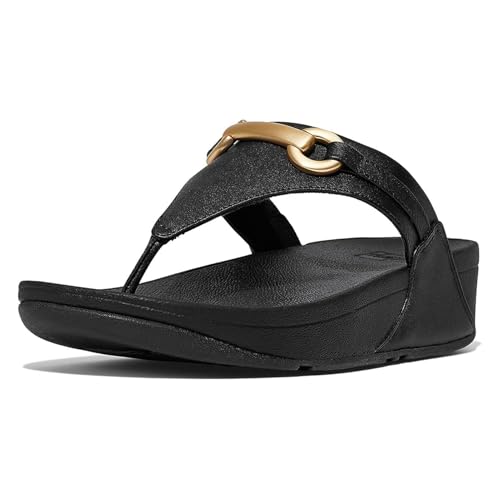 FitFlop Women's Lulu Chunky-Snaffle Leather Toe-Post Sandals Wedge2
