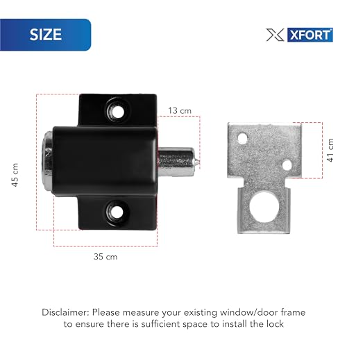 XFORT 2 Pack Black Patio Door Lock & Window Locks for UPVC Windows & Doors, Multi Use Patio Door Security Lock - Image 4