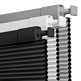 HOTSOON No Drill No Tools Blackout Cellular Shades Cordless Honeycomb Blinds Easy to Install Thermal Insulated Noise Reduction Blinds for Indoor Windows,Blackout-Black,Customized Size.