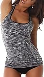 adidas fitness top damen Dreifarbiger Stoff, farblich umrandete Träger