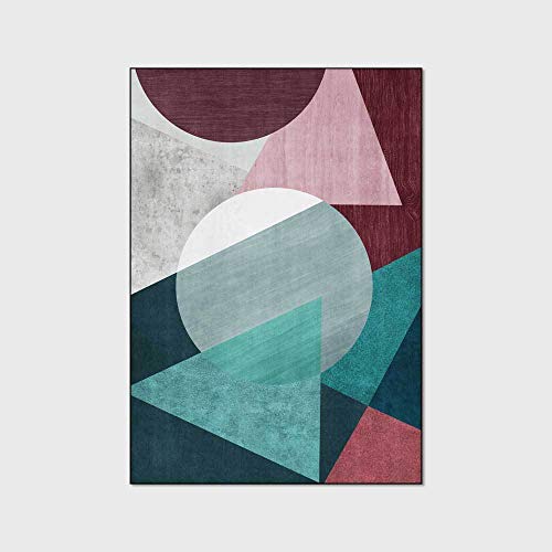 Tapis triangle circulaire multicolore 80x120CM au design graphique unique - 2