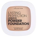 Collection Cosmetics, Lasting Perfection Buildable Powder Foundation, Medium Coverage, Lightweight Feel, Matte Finish, Fair, 7.5g