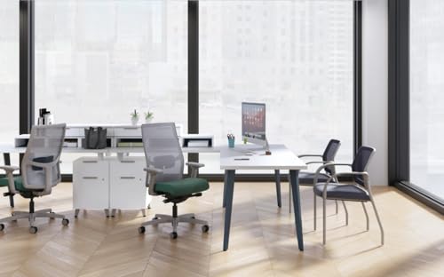 Image of Lakdi The Furniture Co.Durable Mesh Mid Back Office Chair - Slim, Modern & Ergonomic Design for Professional Spaces | All-Day Comfort & Lumbar Support | Comfortable for Office Area and Worksations