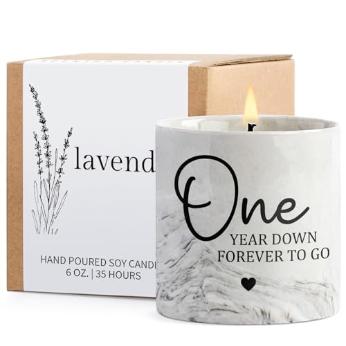 1 Year Anniversary Candle for Girlfriend Boyfriend - One Year Anniversary Wedding Gifts...