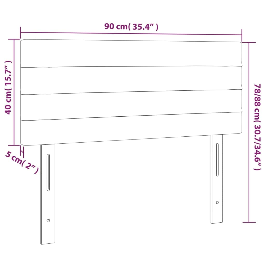 vidaXL Kopfteil, Bettkopfteil mit Holzbeinen, Höhenverstellbar Polsterkopfteil für Bett, Betthaupt Bettzubehör Schlafzimmer, Hellgrau 90x5x78/88cm Stoff