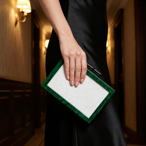 Image of RomanticDesign Women Acrylic Handbag Rattan Woven Pattern Square Box Crossbody Handbag Shoulder Bag Chain Purse