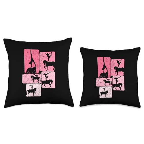 Equestrian Vaulting Horse Vaulters Girl Throw Pillow
