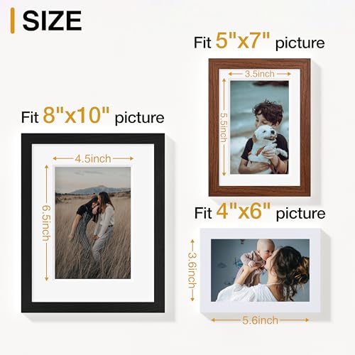Image of Vittanly 12 Pack Picture Frames Collage Wall Decor for Mounting or Tabletop, Gallery Wall Frame Set for Family, Multi Sizes Including 4pcs 8x10, 4pcs 5x7, 4pcs 4x6, Black & Walnut Brown & White